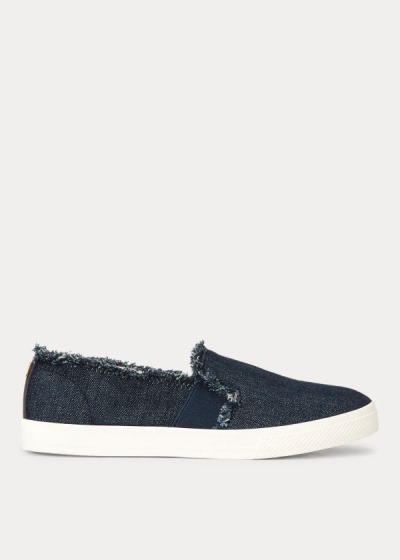 Ralph Lauren Jinny Denim Slip-On Sneakers Dame Danmark (LUCDN6895)